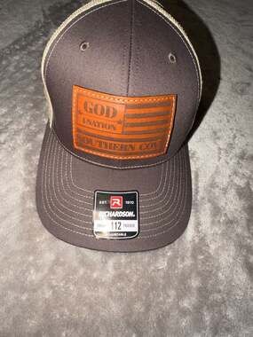 Richardson 112 God & Nation Southern Cove Leather Patch Trucker Hat